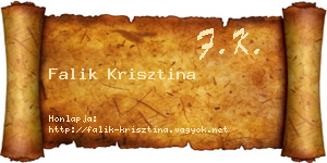 Falik Krisztina névjegykártya